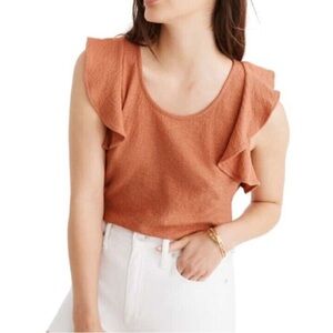 Madewell Rust Ruffle Sleeve Tank Top